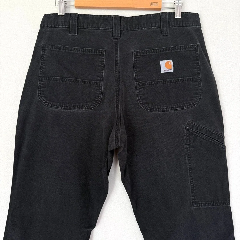 Carhartt Rugged Flex Relaxed Fit‎ Canvas Work Pants Men's 34 x 29 Black